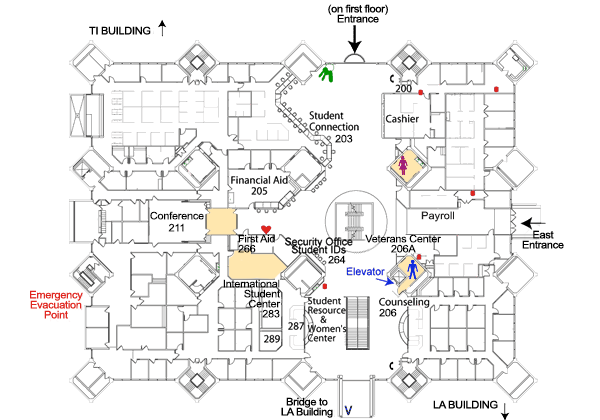 Student Center Building second floor map