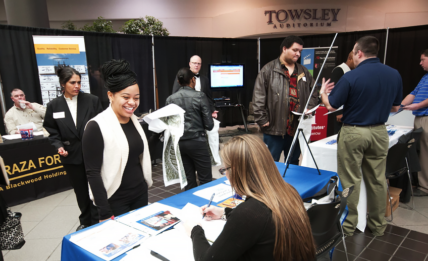 Student interviewing 