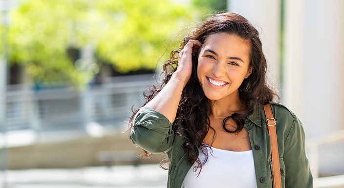 female college student smiling 