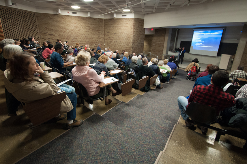 students in auditorium