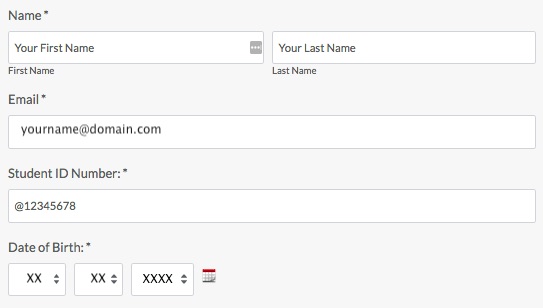 Complete these fields on the form.