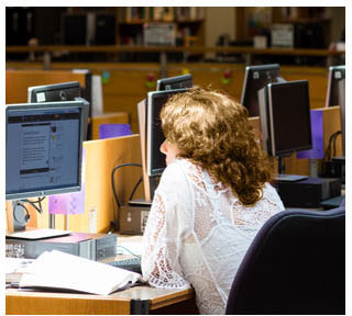 Student working on computer