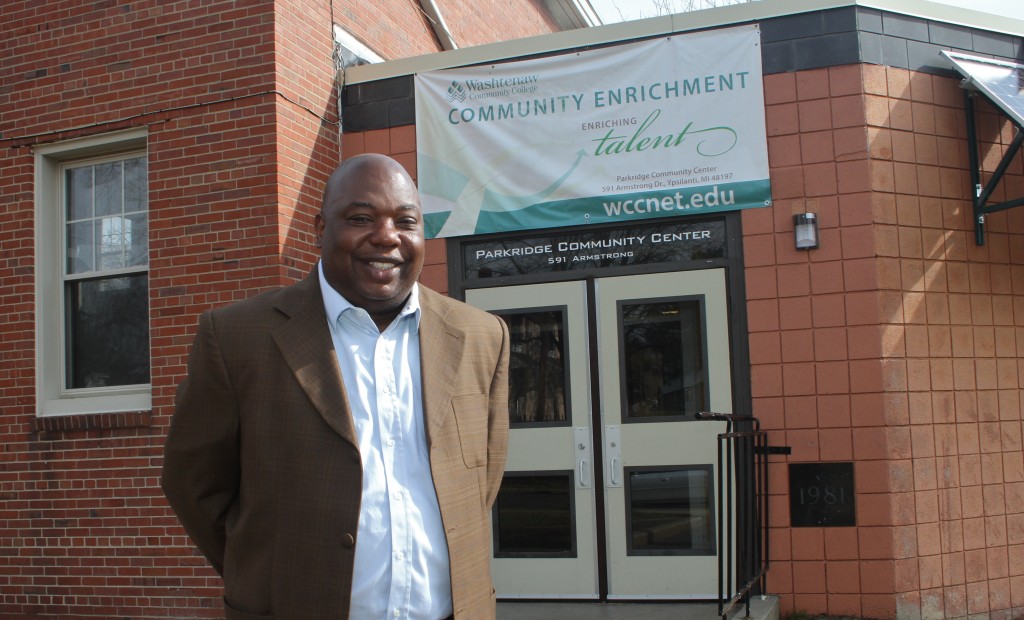 Anthony Williamson stands outside the Parkridge Community Center in Ypsilanti. Photo by Lynn Monson