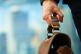 man holding portfolio