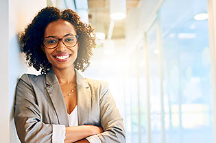 confident woman smiling